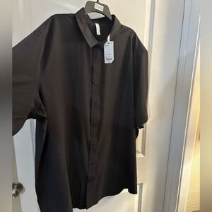 Men's Stylus Black Short Sleeve Button -up Shirt Sz 3XLT